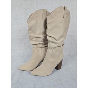 So Brand Boots Womens Size 9.5 Tibia Mid Pull On Comfort Western Fashion Tan NEW